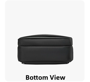 Detail view of the durable black waterproof nylon bottom with reinforced stitching