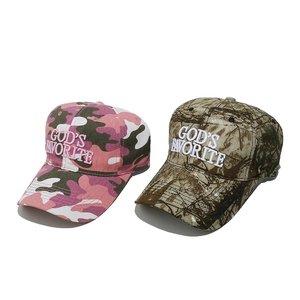 Retro camo baseball caps with God's Favorite 3D embroidery for men and women