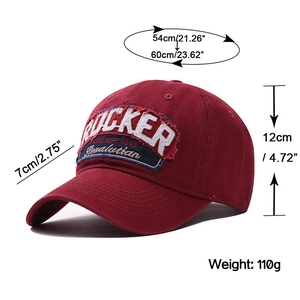 Detaillierte Größenangaben für die Vintage Trucker Cap mit Schirm- und Kronenmaßen