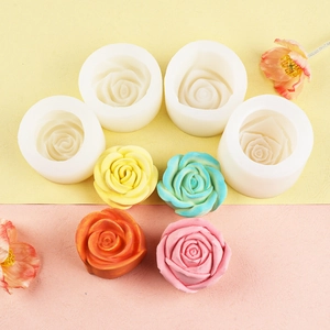3D rose flower silicone molds for making scented candles and chocolate decorations