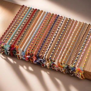 Handmade colorful friendship bracelets with cotton cord and tassels for men and women