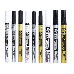 Sakura Pen-touch paint markers in gold silver and white with multiple tip sizes
