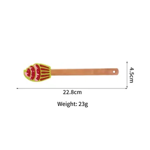 Christmas silicone spatula with cupcake shaped head and beech wood handle for baking