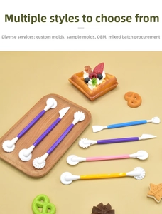 Dual-head baking sculpture tools for fondant and clay modeling in assorted colors
