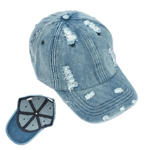 Casquette De Baseball En Jean Délavé Distressed Ripped Hole Vintage Streetwear Chapeau Soleil Ajustable Coton Hommes Femmes