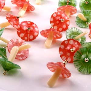 Cute Mushroom Charms Acrylic Pendants For DIY Jewelry Making Earrings Hairpin Accessories Colorful Resin Craft