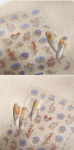 Detail of Phoenix and floral nail stickers showing traditional Chinese art style patterns