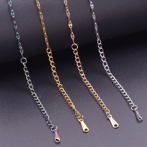 Detailed comparison of stainless steel cross chains in rainbow, gold, rose gold, and silver