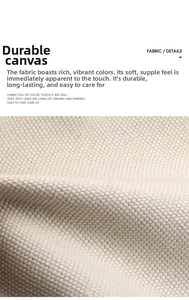 Close-up of durable cream canvas fabric showing thick weave texture and quality material
