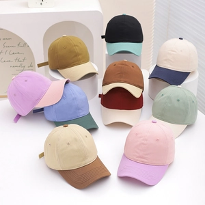 Minimalist kids baseball caps in various candy colors for outdoor sun protection