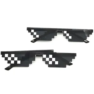 Pixel Sunglasses Mosaic Pattern Thug Life Style PC Frame AC Lens Funny Novelty Eyewear For Party Cosplay Hip Hop Props