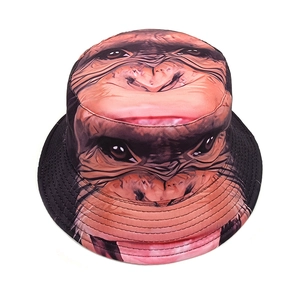 Bob à la mode avec imprimé visage de gorille réaliste pour protection solaire d'été