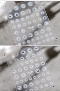 Détails d'autocollants 3D transparents pour ongles avec motifs d'étoiles et papillons