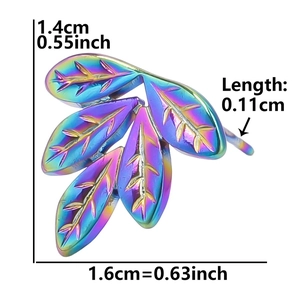 Guida alle dimensioni per orecchini a foglia arcobaleno in acciaio inossidabile 304