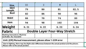 Size guide for summer elegant mini dress with bust and waist measurements in centimeters