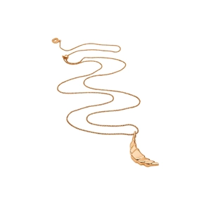 18k gold plated croissant moon pendant necklace with minimalist textured metal design