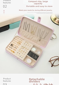 Detailed interior of a lavender jewelry box showing necklace hooks and earring slots