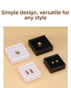 Square floating jewelry display boxes with PE film for gemstone and pendant storage