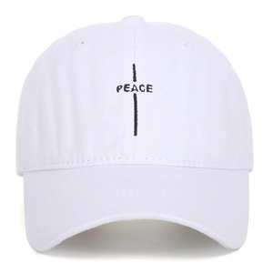 Retro Washed Cotton Baseball Cap Vintage Distressed Adjustable Dad Hat With PEACE Letter Embroidery For Unisex