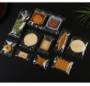Detailed view of various sizes of high-transparency food-grade clear plastic packaging bags