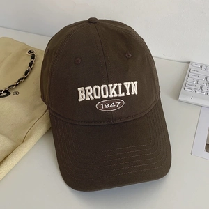 Baseball Cap Cotton Twill Letter Embroidery Sun Protection Retro Peaked Hat Brooklyn 1947 Outdoor Casual Unisex Adjustable