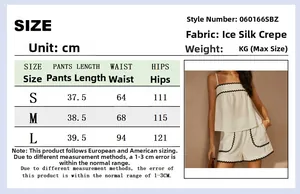 Größentabelle für das Shorts-Set mit Wellenkante aus Eisseiden-Crinkle, US/EU-Maße
