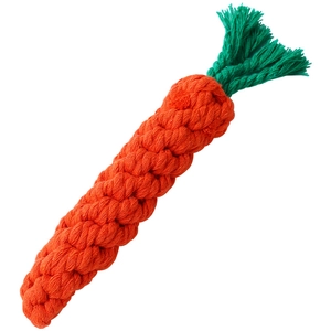Giocattolo per cani a forma di carota in corda di cotone per la pulizia dei denti