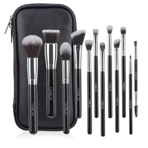 Professional Makeup Brush Set Synthetic Fiber Soft Bristles Wooden Handle Cosmetic Blending Brushes With Travel Case Storage Box For Daily Makeup Girl Women Gift