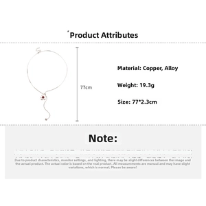 Detail of flower necklace showing 77cm length and 19.3g weight specifications