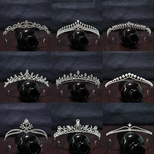 Bridal Crown Tiara Elegant Sparkly Rhinestone Artificial Pearl Alloy Headband For Wedding Birthday Princess Style Women Girls