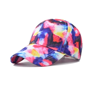 Tie Dye Cotton Baseball Cap Gradient Colorful Adjustable Outdoor Sun Protection Hat Streetwear Casual For Adult