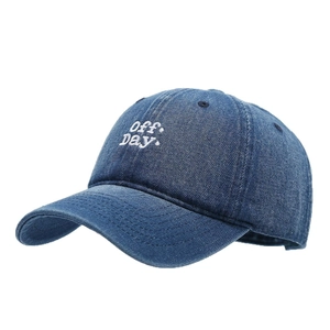 Classic denim baseball cap with Off Days embroidery and adjustable curved brim for unisex