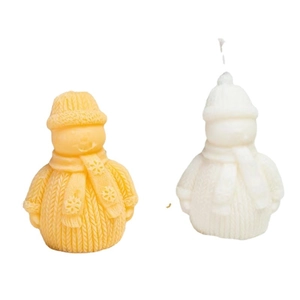 Silicone snowman candle mold with knitted sweater texture for DIY soap and aromatherapy