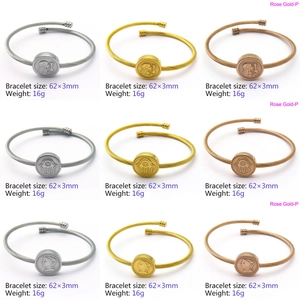 Adjustable stainless steel braided wire bangles in silver, gold and rose gold finishes