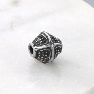 Vintage roestvrijstalen vierkante kraal met reliëfstructuur voor heren armbanden