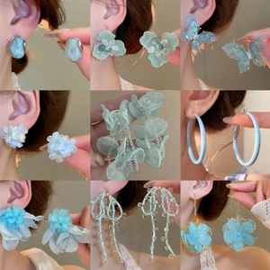 Orecchini Pendenti Con Fiori In Tessuto Stile Foresta Dolce Gioielli Floreali Per Donna Con Perno In Argento