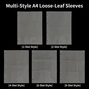 A4 transparent photo album sleeve inserts with 1 to 9 pocket grids for photocard storage