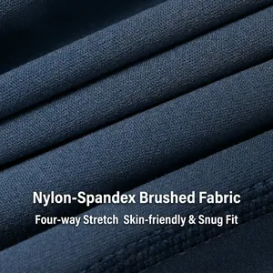 Brushed 4-way stretch yoga set for women in dark blue soft nylon spandex fabric