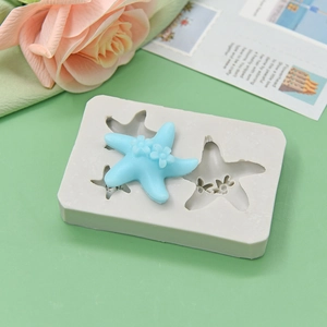 Starfish shaped silicone mold for DIY baking and handmade crafts in various sizes