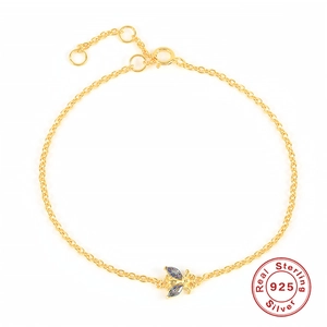 Bienen Anhänger Armband 925 Sterling Silber Mit Bunten Zirkonia Elegant Minimalistischer Schmuck Geschenk Für Damen