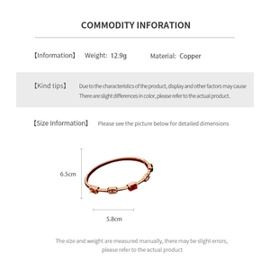 Detail view of rose gold plated bracelet with dimensions and weight information
