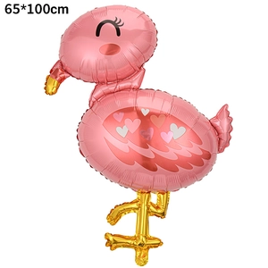 Pink and gold flamingo foil balloon 65x100cm for party decoration closeup detail