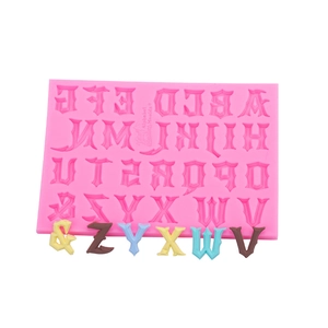 Alphabet silicone mold for fondant and chocolate cake decoration with A-Z letters and symbols