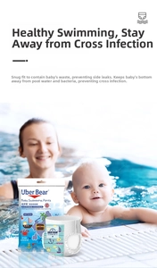 Close-up of waterproof baby swimming diaper with leak-proof design and nautical patterns