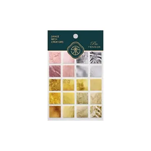 Pro metallic nail art foils set with 20 varied textures in rose and gold tones, TK010