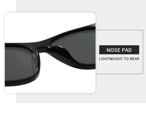 Close-up of ergonomic black nose pads for lightweight and comfortable eyewear wear