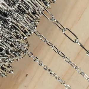 Three sizes of silver stainless steel paperclip and O-chains for DIY jewelry making