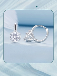 Close-up of sparkling round cubic zirconia hoop earrings in 925 sterling silver