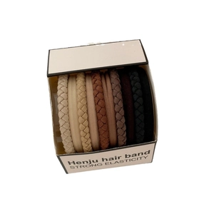 Neutral tones high elasticity hair band set in box, durable minimalist elastic hair ties