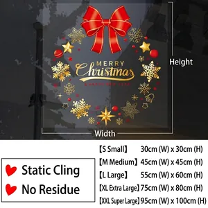 Size guide for Christmas wreath static window stickers with UV double-sided printing